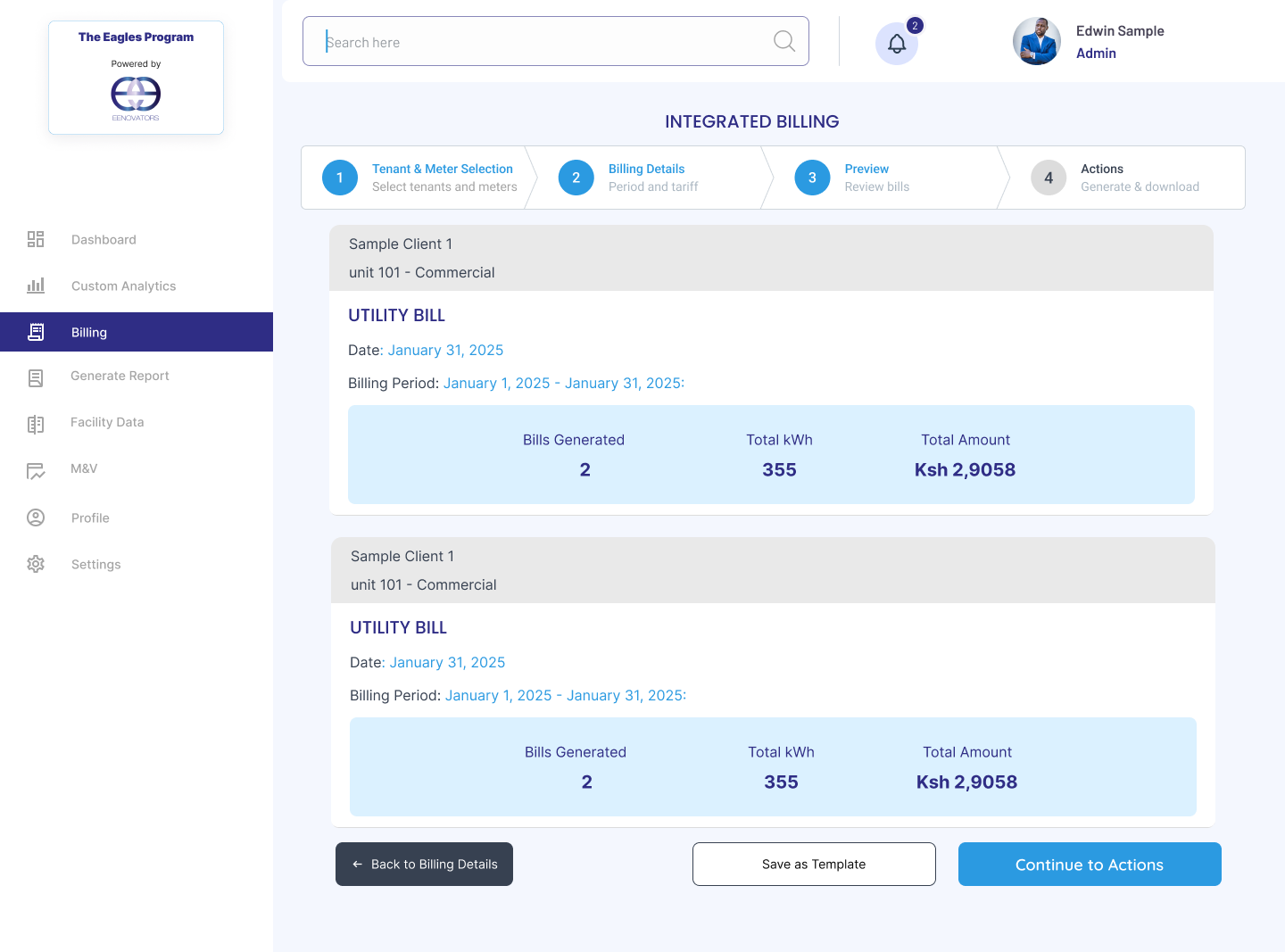 Integrated billing bill preview